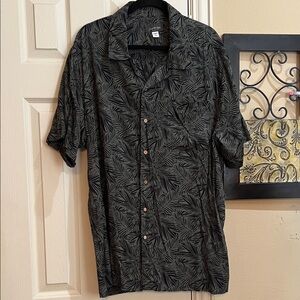 David Taylor Black Leaf Pattern Shirt